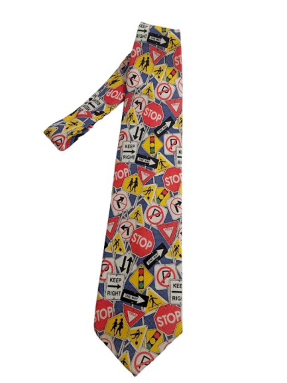 Vintage Jonathan Rogers Mens Handmade Collectible Necktie Traffic Signs Theme OS